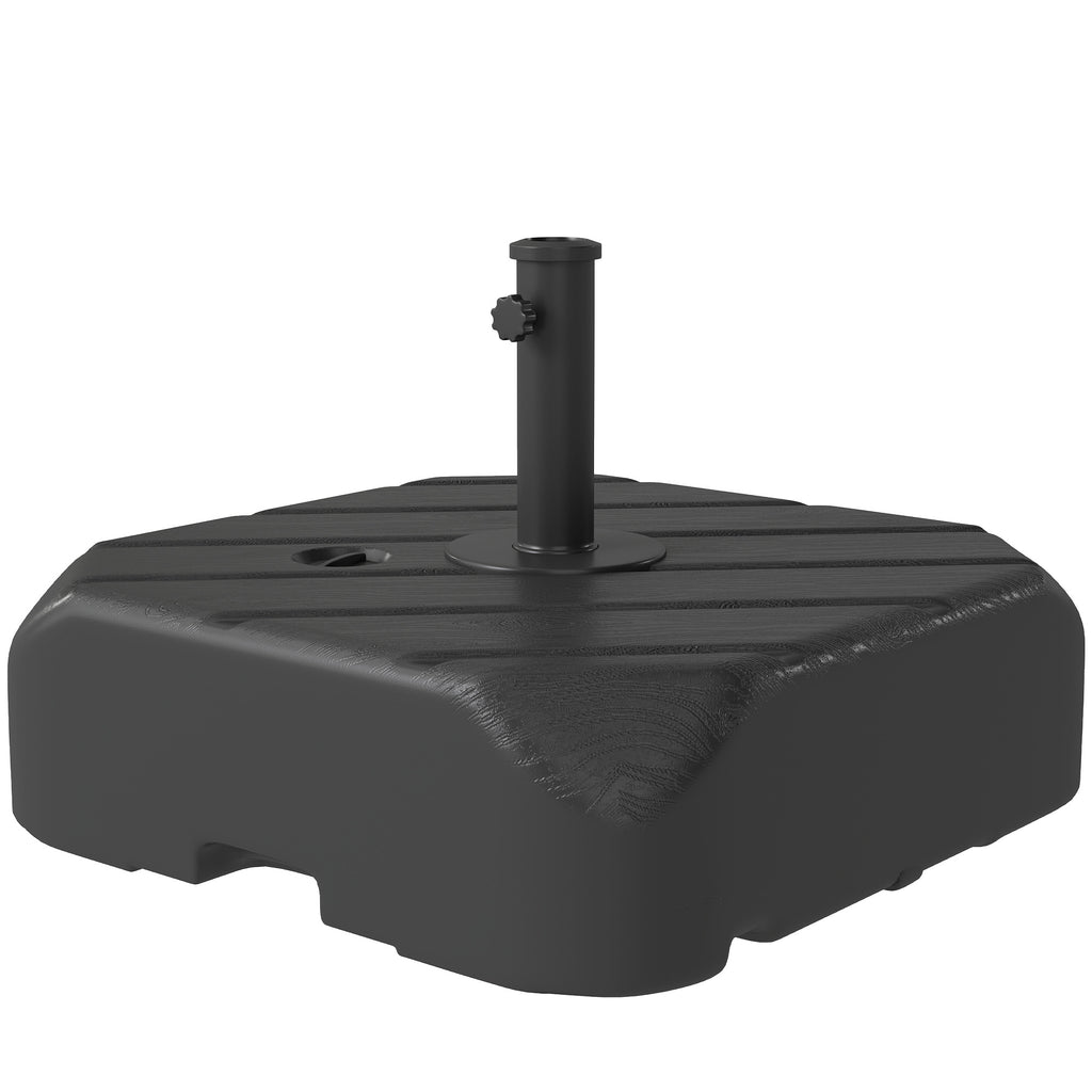 Patio Umbrella Base with Wheels, Telescopic Handle, 158 lb Sand/99 lb Water Filled Outdoor Patio Umbrella Stand, Black