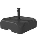 Patio Umbrella Base with Wheels, Telescopic Handle, 158 lb Sand/99 lb Water Filled Outdoor Patio Umbrella Stand, Black