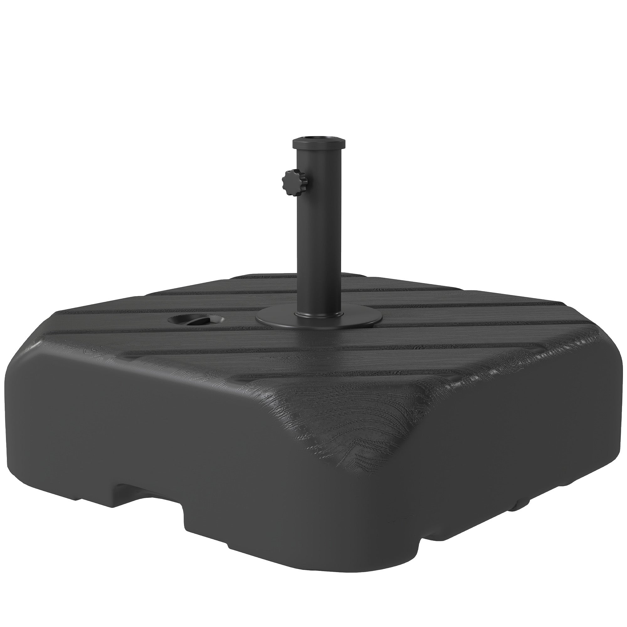 Patio Umbrella Base with Wheels, Telescopic Handle, 158 lb Sand/99 lb Water Filled Outdoor Patio Umbrella Stand, Black