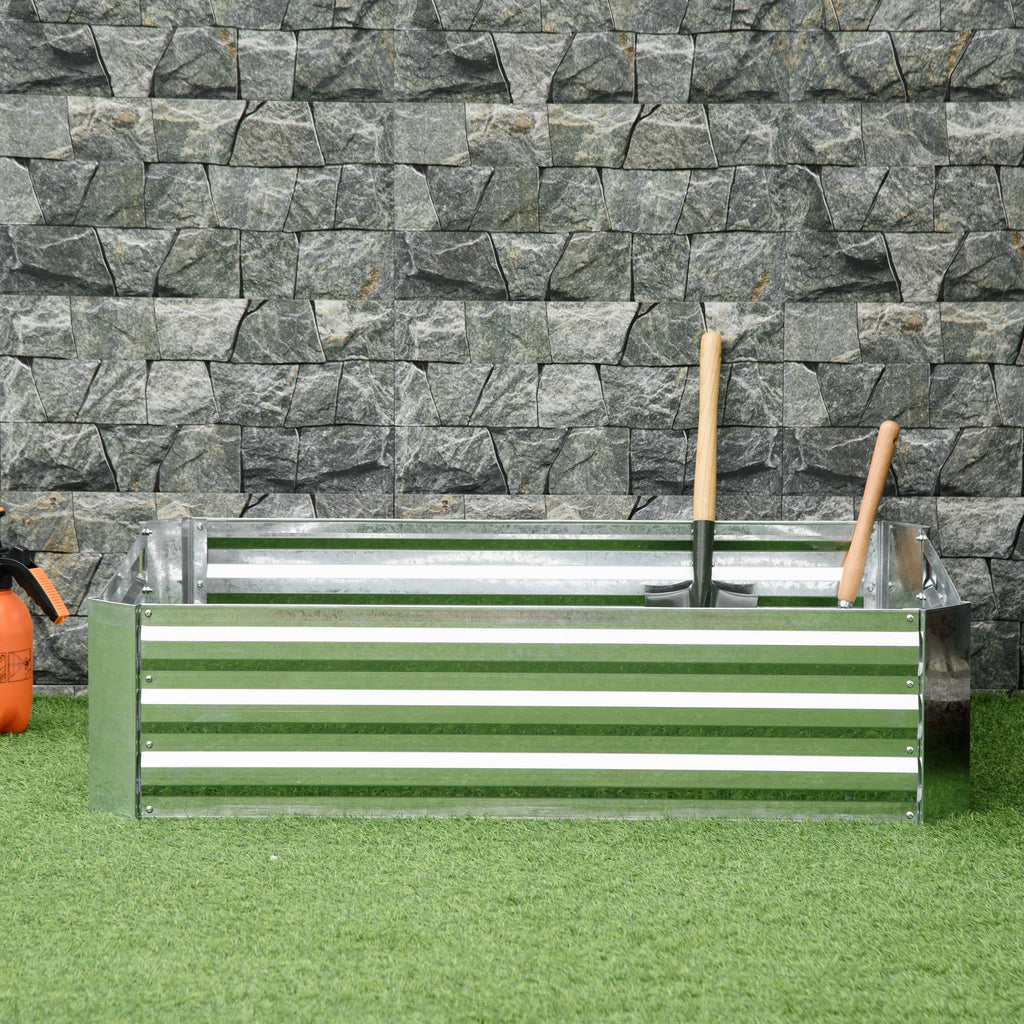 Galvanized Raised Garden Bed, 4' x 3' x 1' Outdoor Metal Planter Box, Raised Bed for Growing Flowers and Herbs