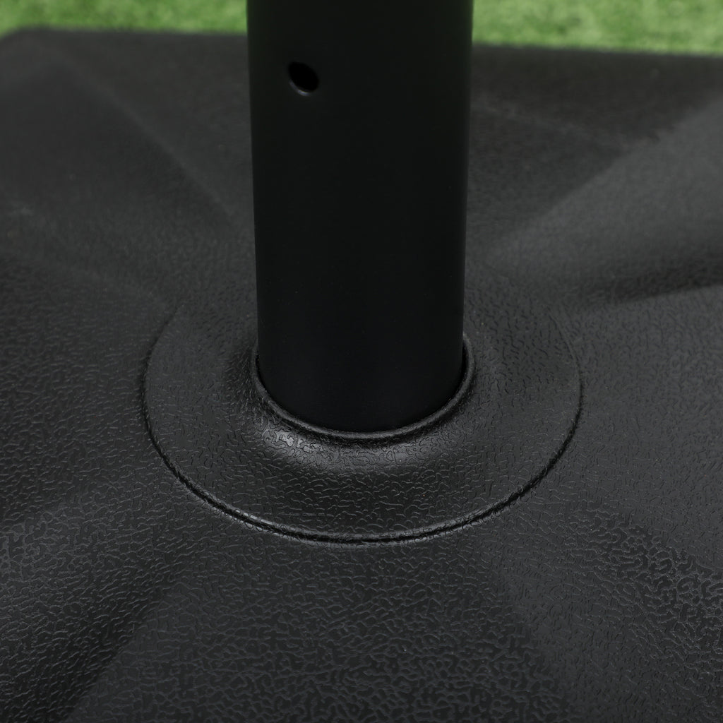 48lbs Concrete Square Patio Umbrella Base Weight, Outdoor Umbrella Stand Holder for Lawn, Deck, Backyard, Garden, Black