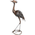 Garden Statue Heron Standing Lawn Sculpture Statue Ornament with Stakes for Lawn 12.2"W x 7.1"D x 28"H Silver Tone