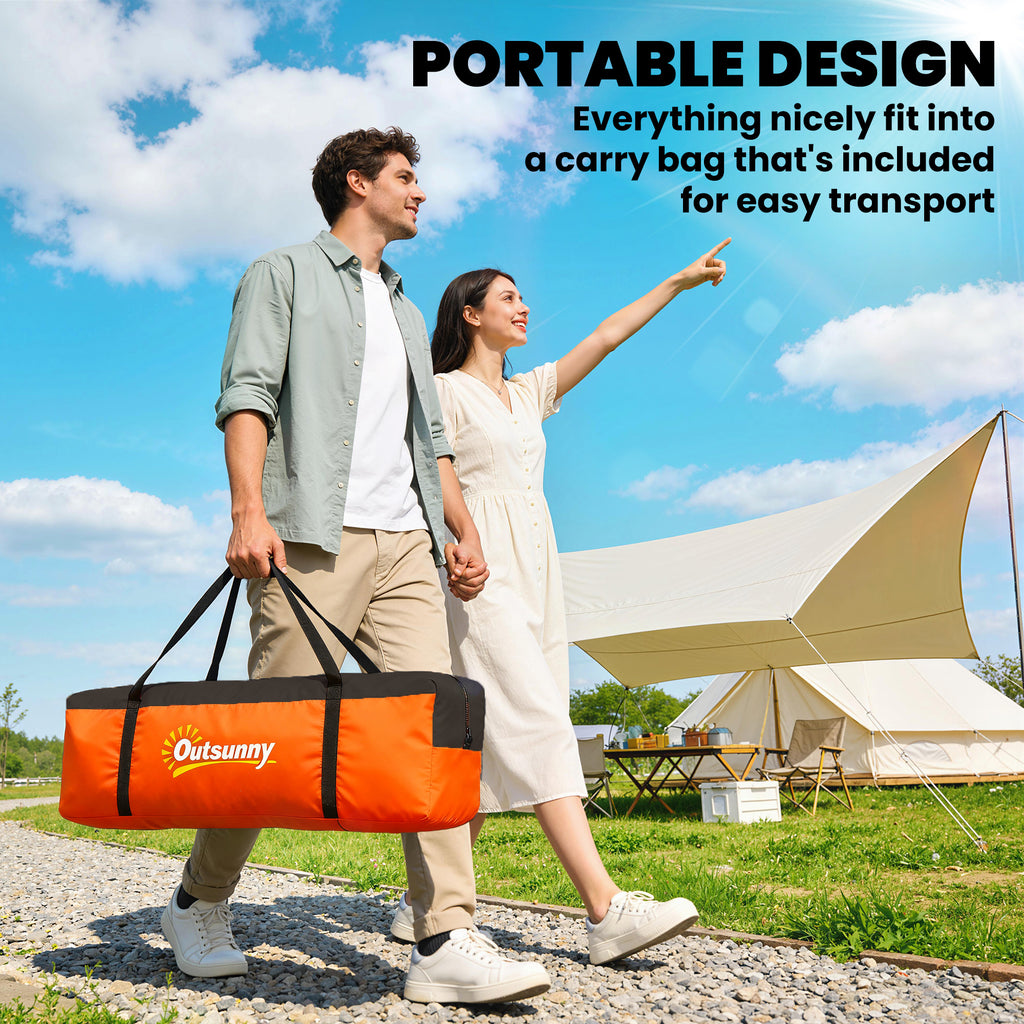 5 Person Family Tent, Outdoor Camping Tent with Lighting Hook, Carrying Bag for Camping, Hiking and Travelling, Orange