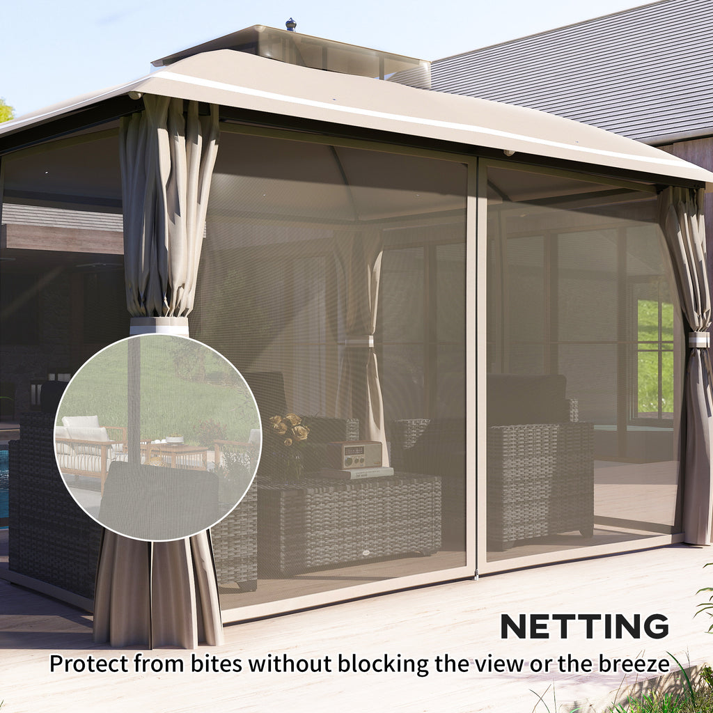 10' x 12' OutdoorÂ Gazebo,Â Double Roof Patio Gazebo Canopy with Netting and Curtains for Garden, Lawn, Backyard, Deck