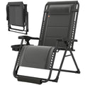 Zero Gravity Chair, Reclining Outdoor Lounger Chair with Cup Holder, 400 LBS Capacity, Dark Grey