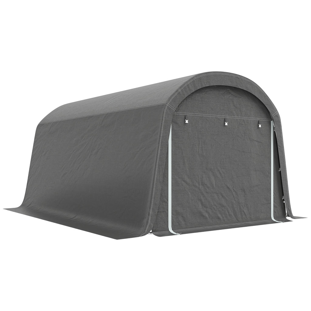 10' x 15' Portable Shed, Outdoor Storage Shed Tent with Roll-Up Zipper Door for Patio Garden Garage, Dark Grey