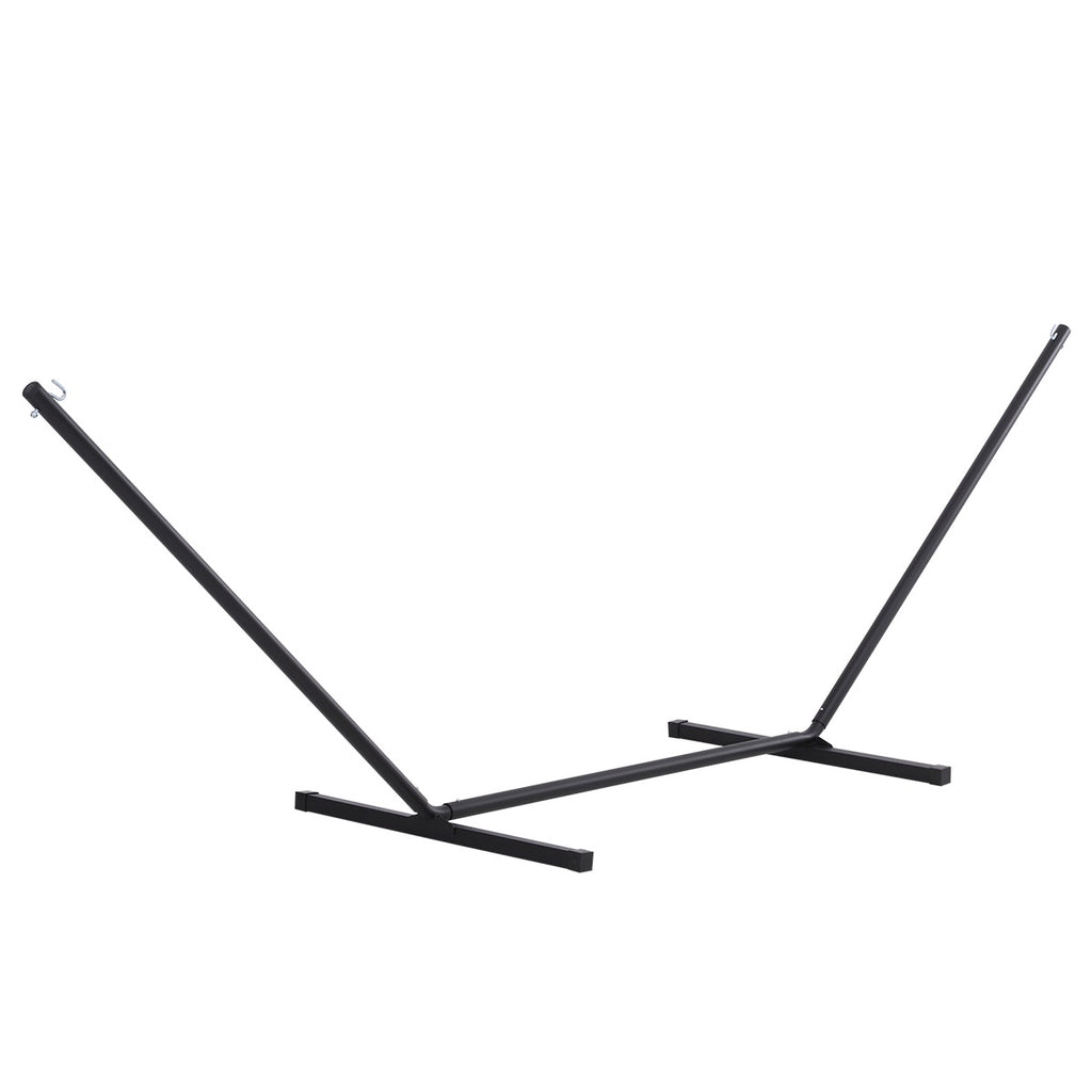 11.8'L Hammock Stand Extra Long Heavy Duty Straight Pole Day Bed Swing Metal Frame Simple Set Up Garden Outdoor Camping Picnic Use Black