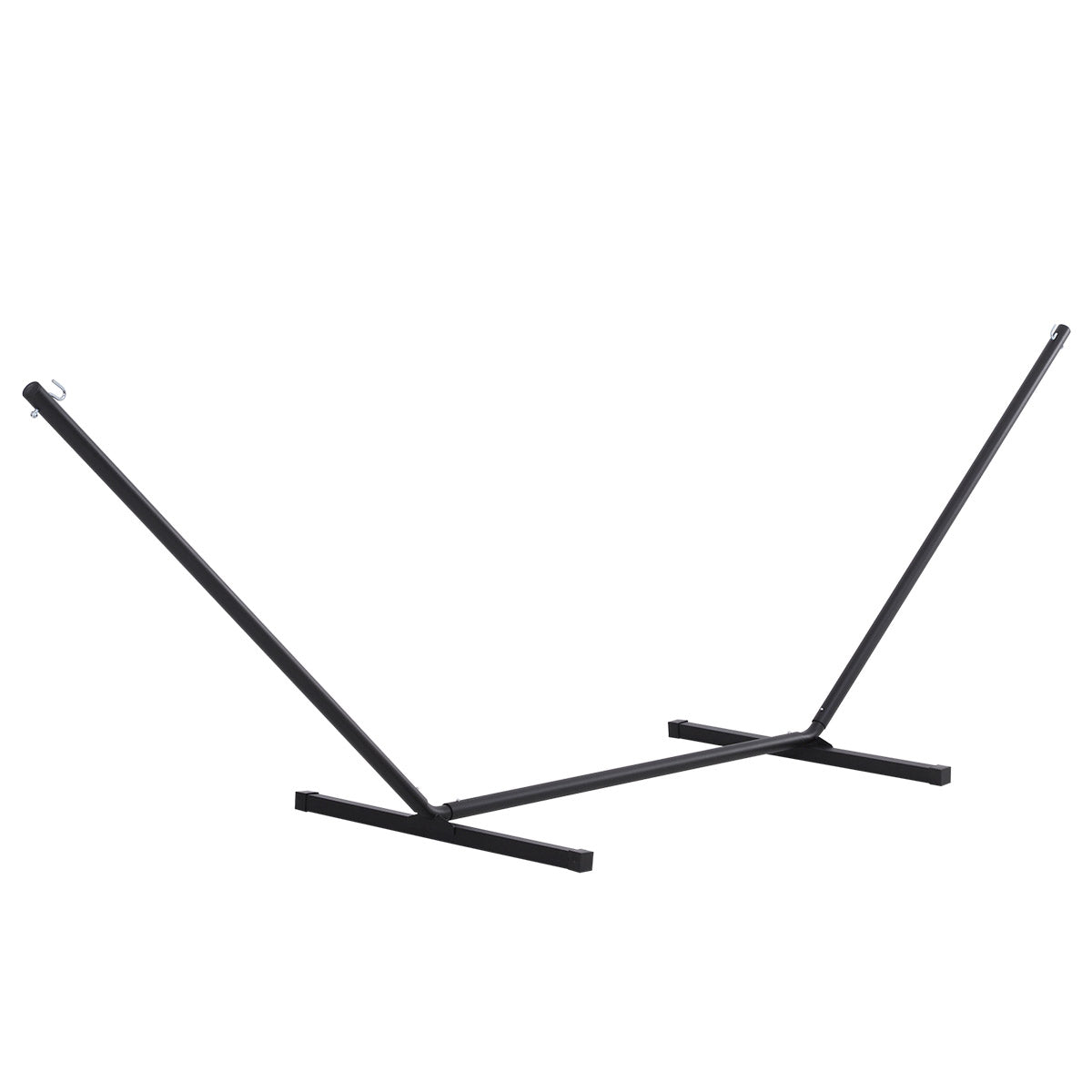 11.8'L Hammock Stand Extra Long Heavy Duty Straight Pole Day Bed Swing Metal Frame Simple Set Up Garden Outdoor Camping Picnic Use Black