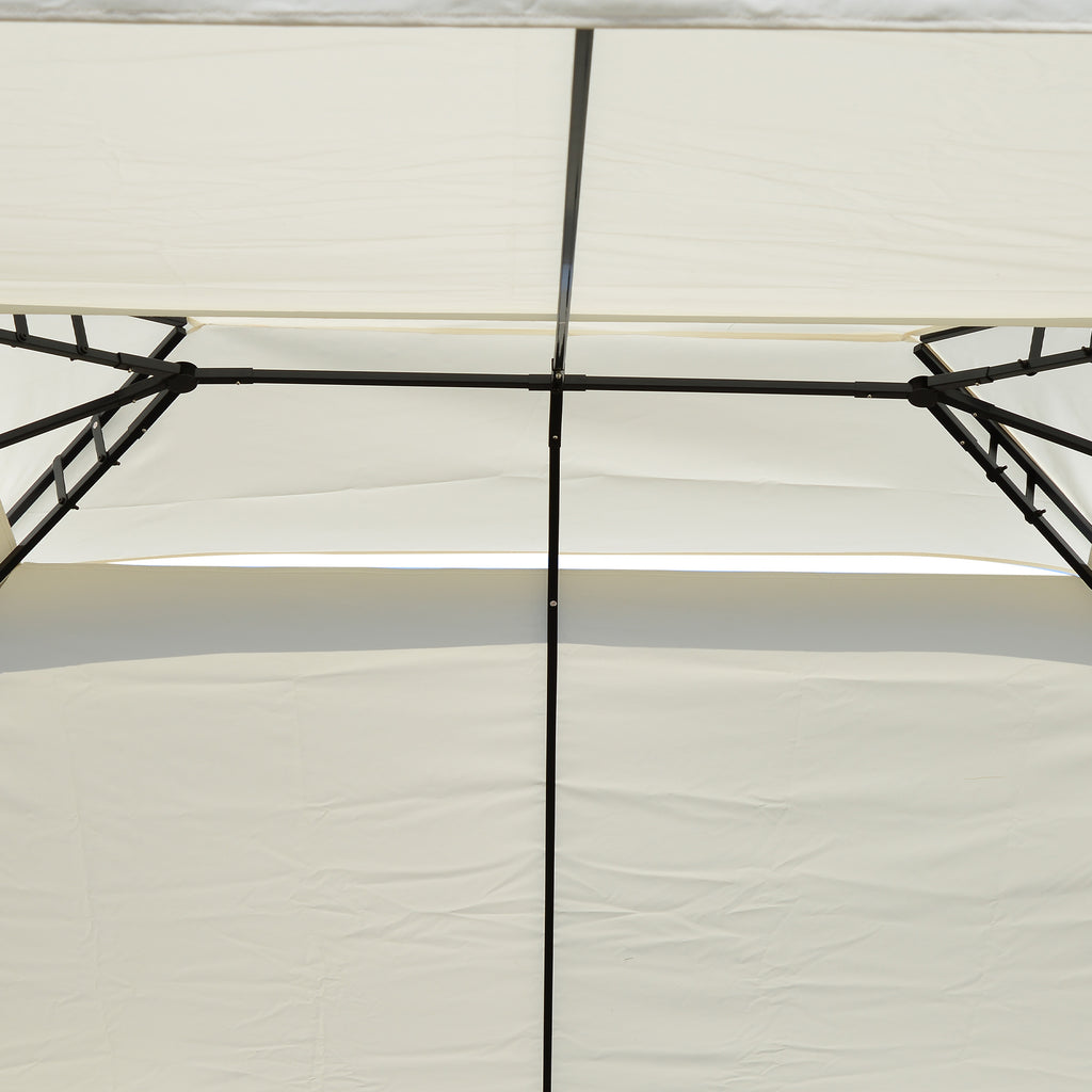 10x13ft Steel Gazebo Sun Shelter Patio Outdoor Party Event Canopy Vented Roof Cream White