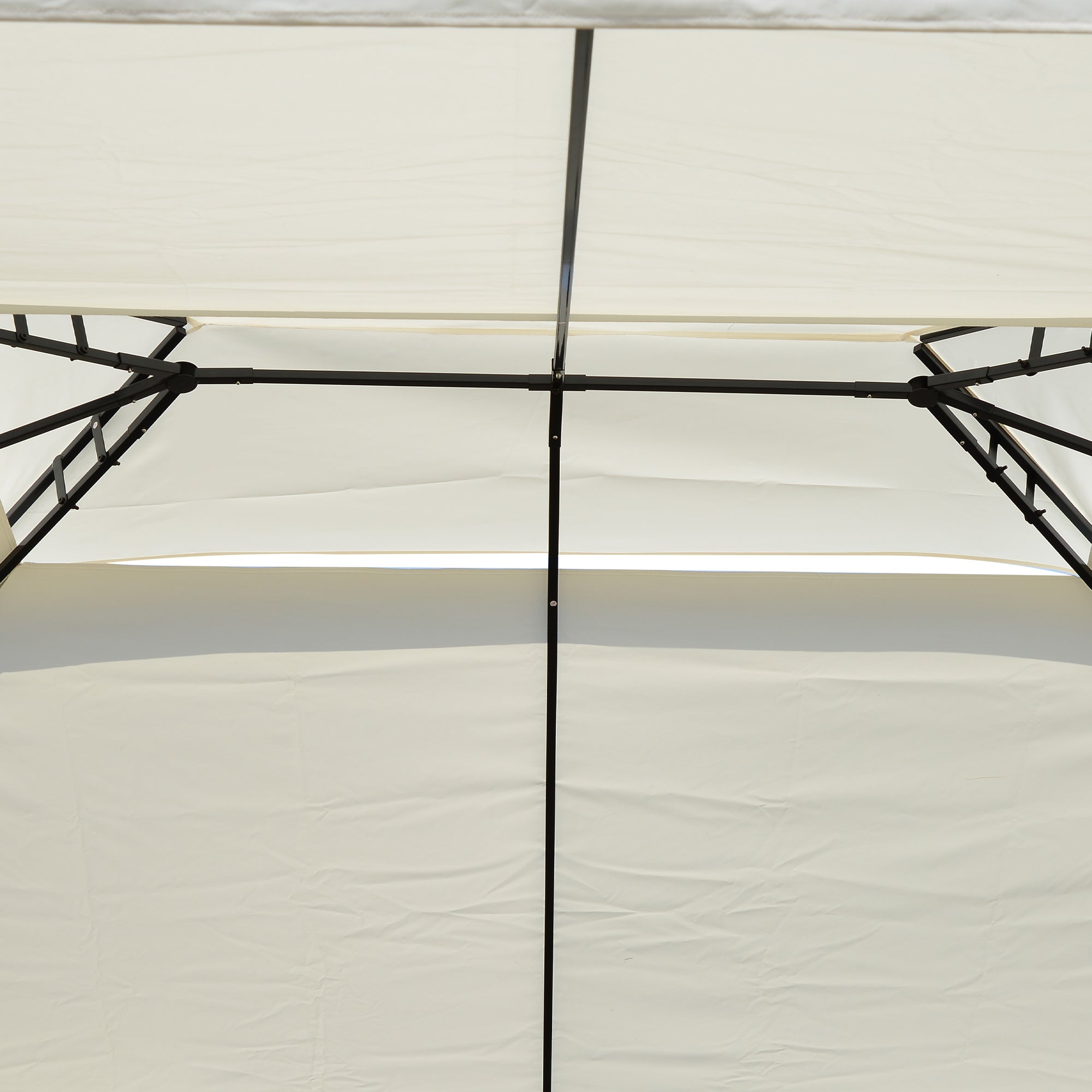 10x13ft Steel Gazebo Sun Shelter Patio Outdoor Party Event Canopy Vented Roof Cream White