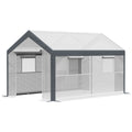 7' x 12' x 7' Heavy Duty Walk-In Greenhouse with Wind Resistance Level 4 & Ventilation Design, White
