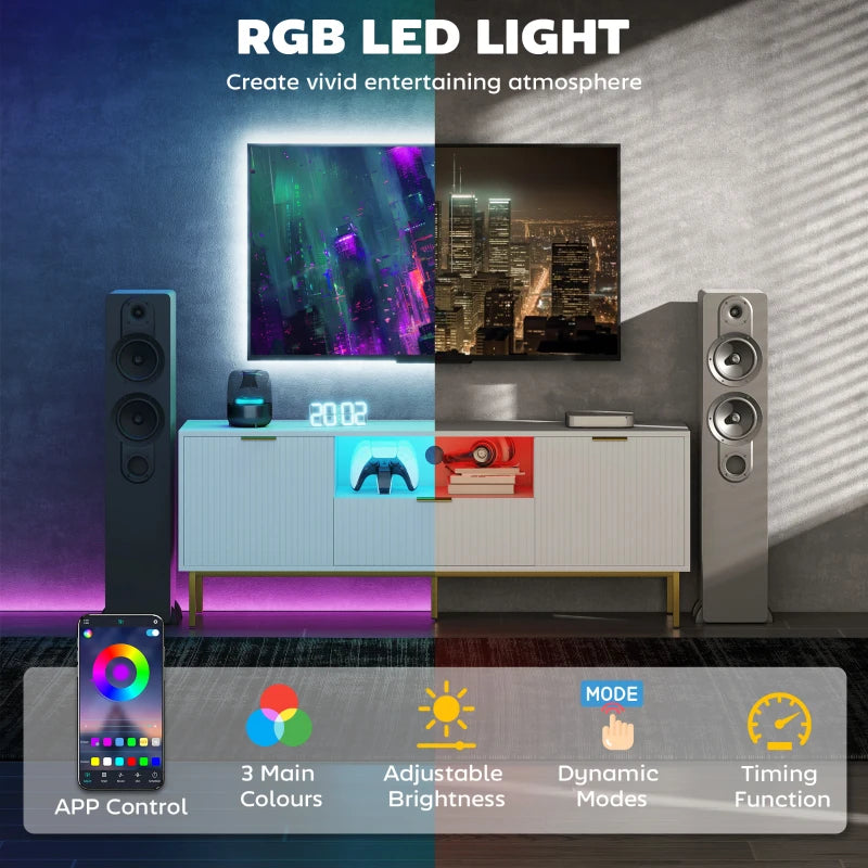 Contemporary entertainment center for 60 inch TV with LED lighting