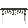 Folding Camping Table with Roll up Top and Carry Bag, Portable Picnic Table for Camping, Picnic, Hiking, Black