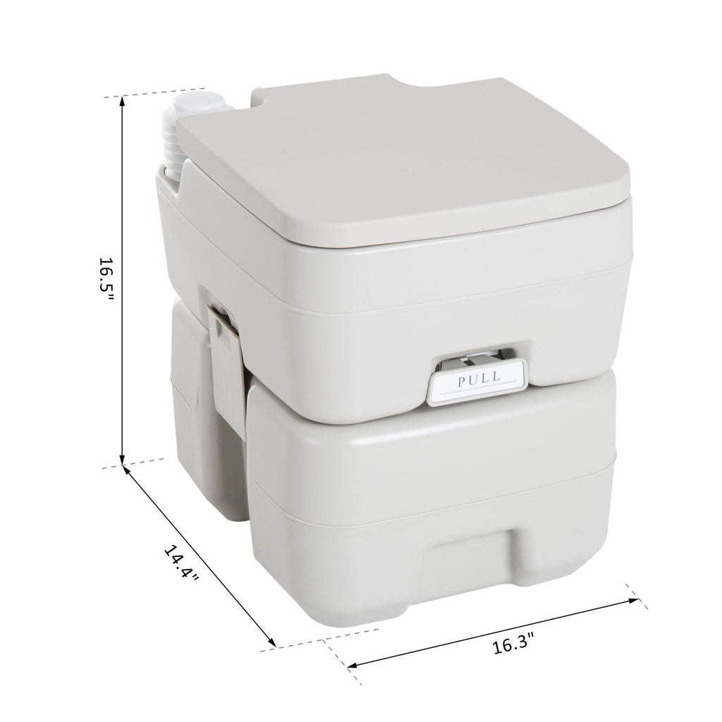 Outdoor Portable Travel Toilet Detachable Flushable Tank Easy to Use 3 Way Pistol for Camping Hiking Boating Roadtripping 5.3 Gallon (20L)