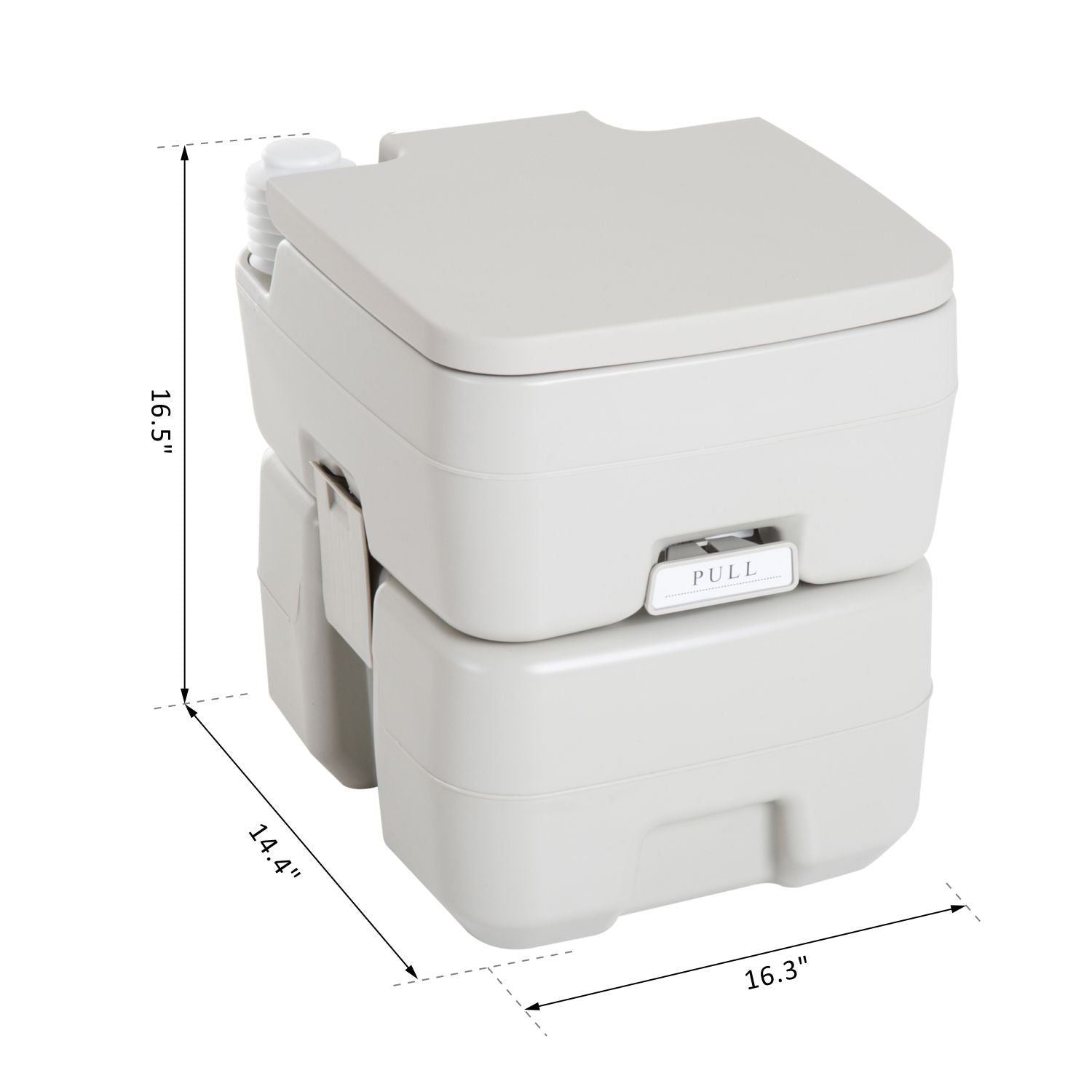 Outdoor Portable Travel Toilet Detachable Flushable Tank Easy to Use 3 Way Pistol for Camping Hiking Boating Roadtripping 5.3 Gallon (20L)