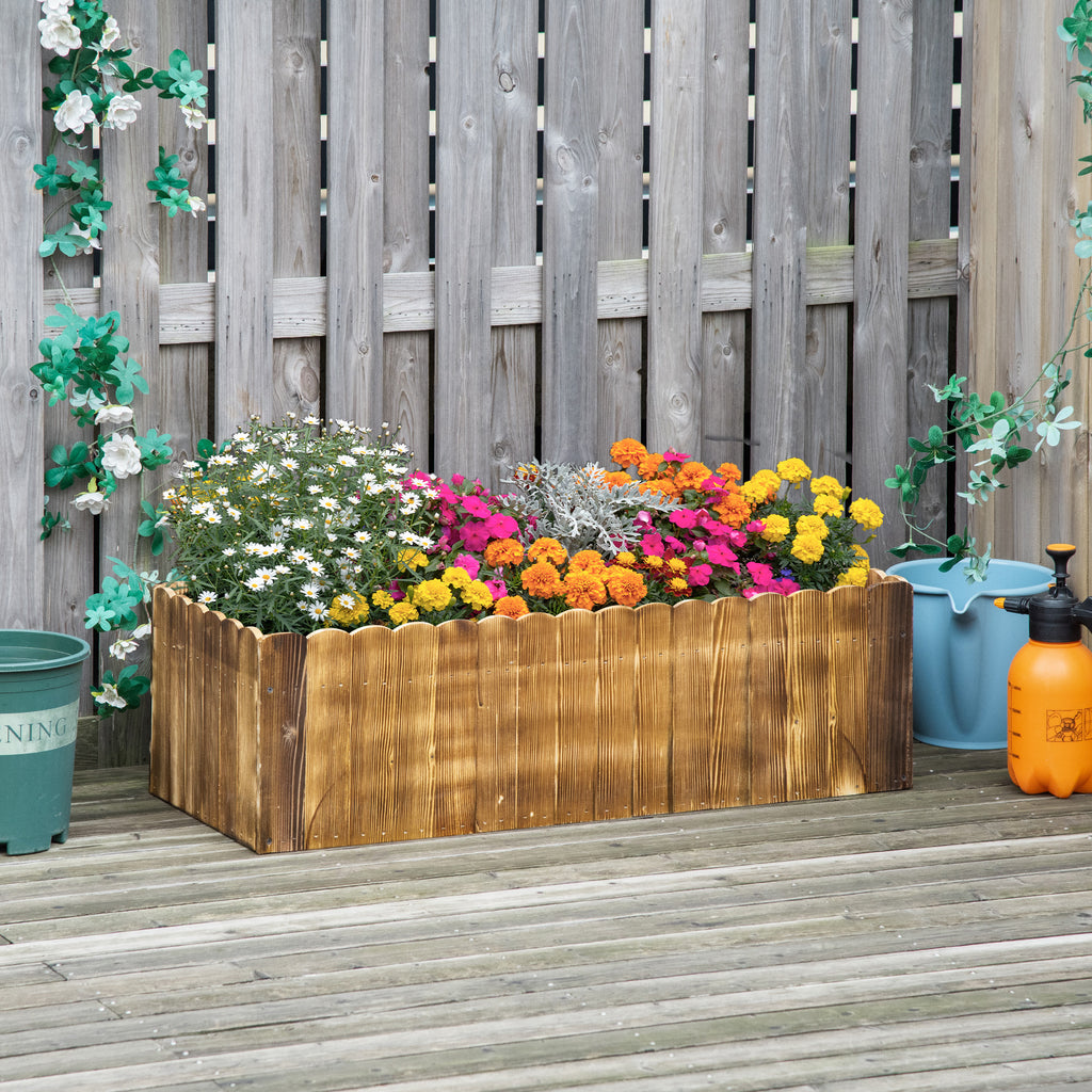 40" x 16" x 12"  Wooden Raised Garden Bed, Raised Planter Box, Planter Raised Bed with Drainage Holes, Natural