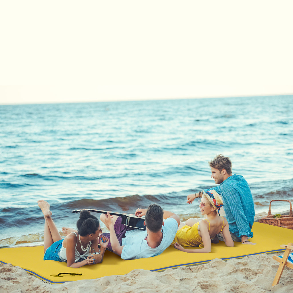 10' x 5' Roll-Up Pool Float Pad for Lakes, Oceans, & Pools, Water Mat for Playing, Relaxing & Recreation, Yellow