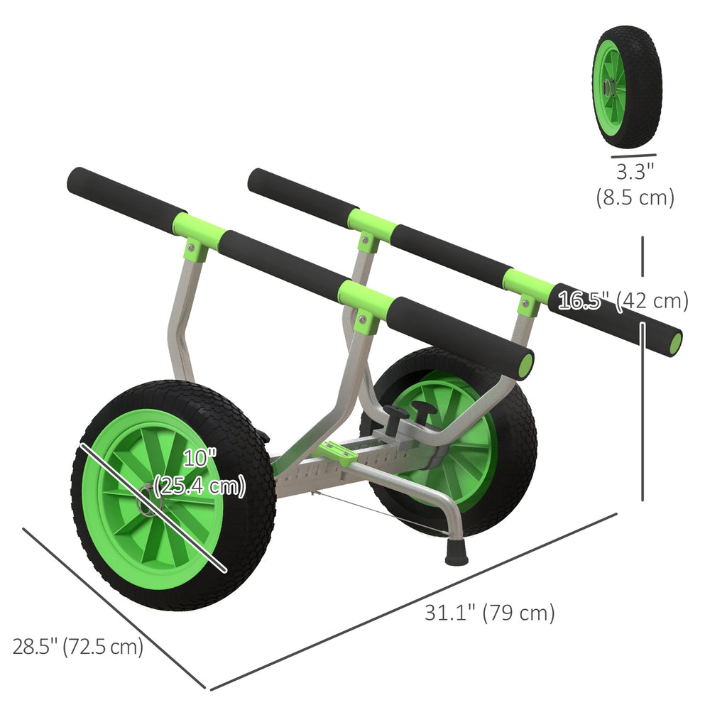 Soozier Kayak Cart Dolly Kayak Cart with Adjustable Width Green