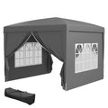 10'x10' Outdoor Pop Up Party Tent Wedding Gazebo Canopy with Carrying Bag (Grey)