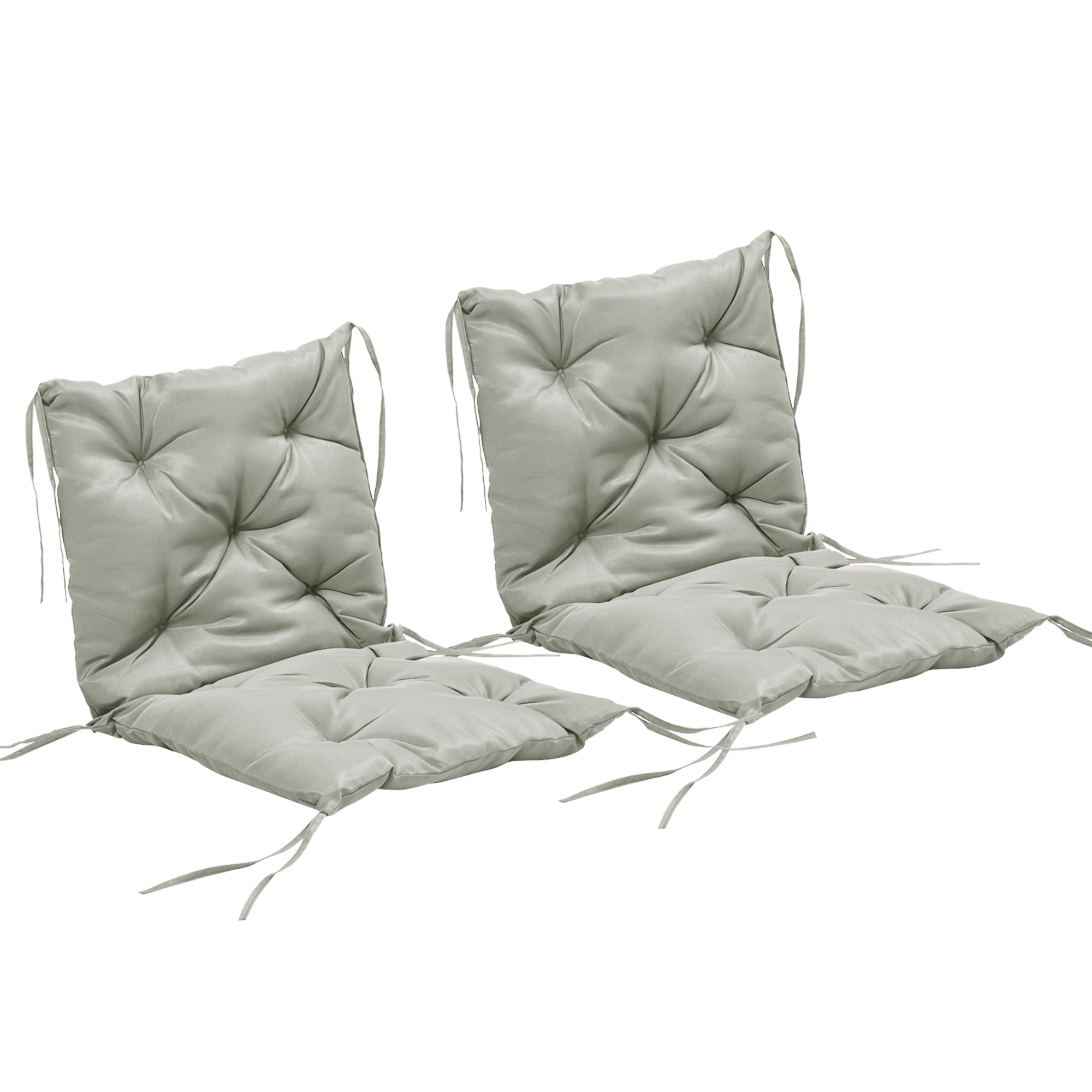 Set of 2 Garden Chair Cushions Seat Pad with Backrest for Sunbeds, Rocking Chairs, Loungers, Outdoor & Indoor Use