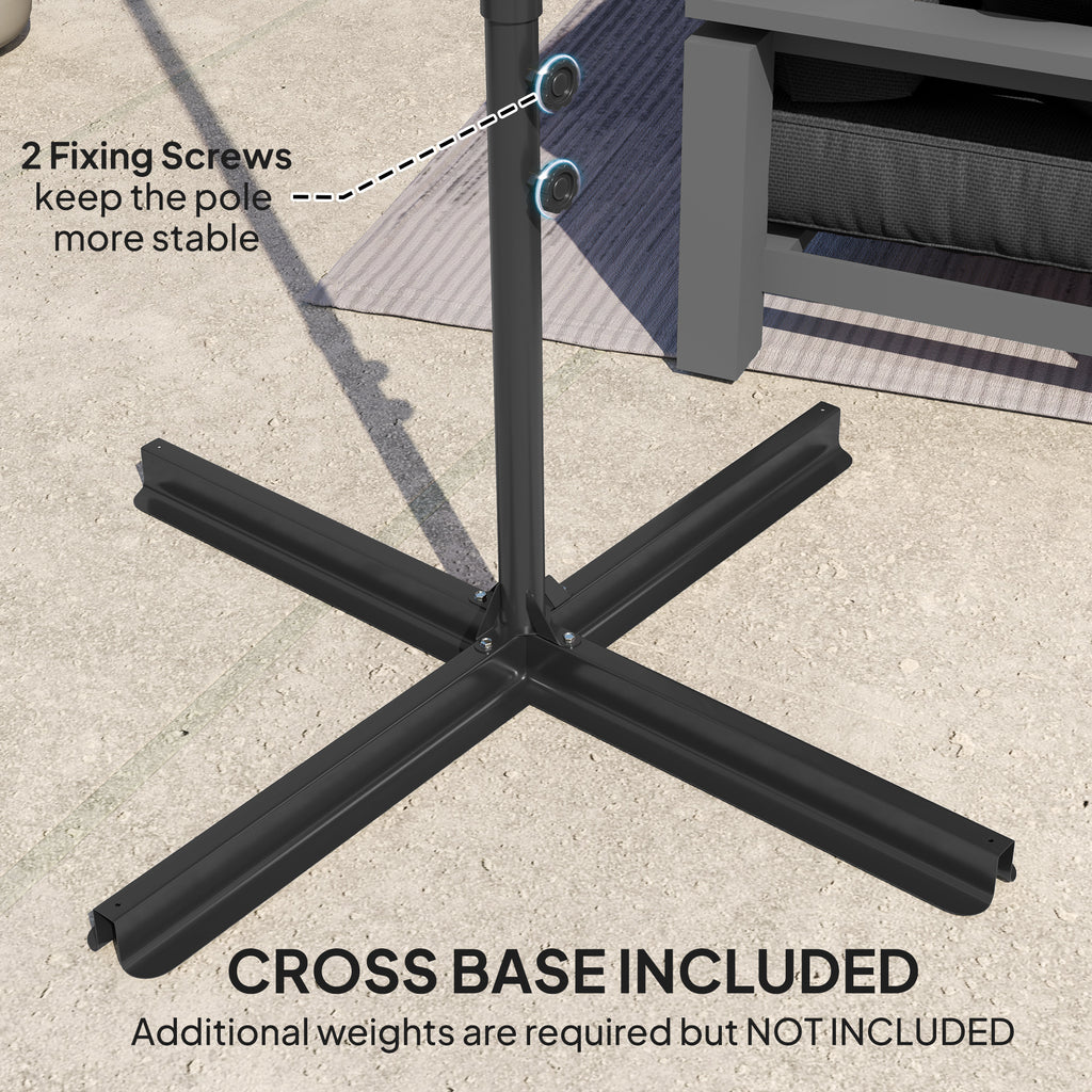 8.5FT Offset Patio Umbrella 360Â° Rotation Cantilever Parasol Outdoor Cantilever Roma Parasol Î¦100.8" x 96.5"H Black