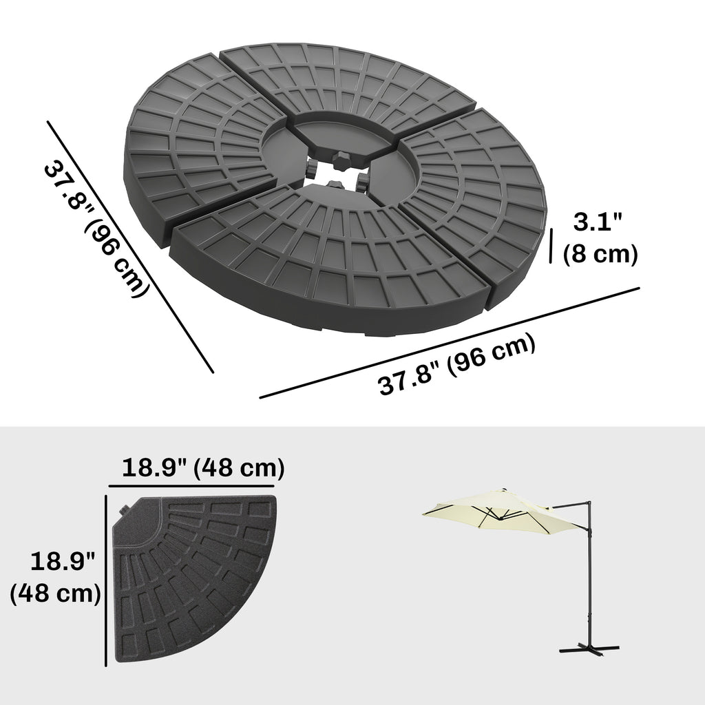 Set of 4 Umbrella Base Weights Outdoor Parasol Holder for Cross Base Portable