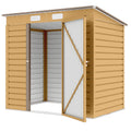 6 x 4FT Galvanized Garden Storage Shed, Metal Outdoor Shed with Double Doors and 2 Vents, Yellow
