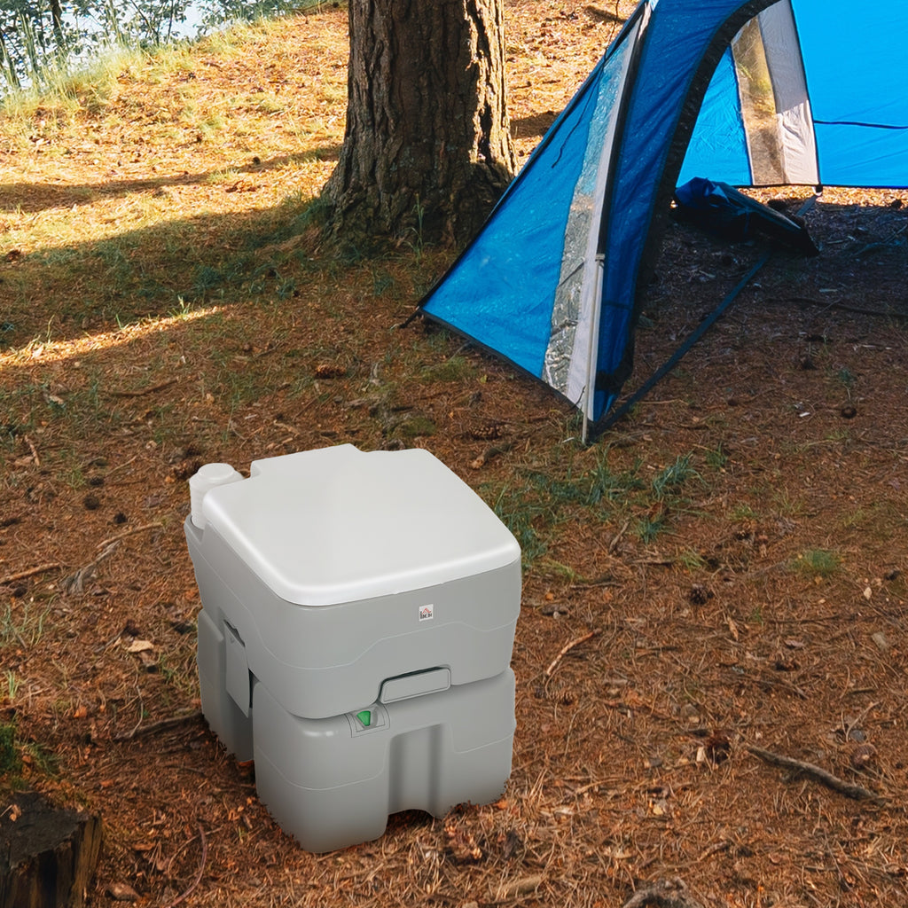Outdoor Portable Travel Toilet Flushable Tank with Level Indicator  3 Way Pistol for Camping Boating Roadtripping 5.3 Gallon (20L)