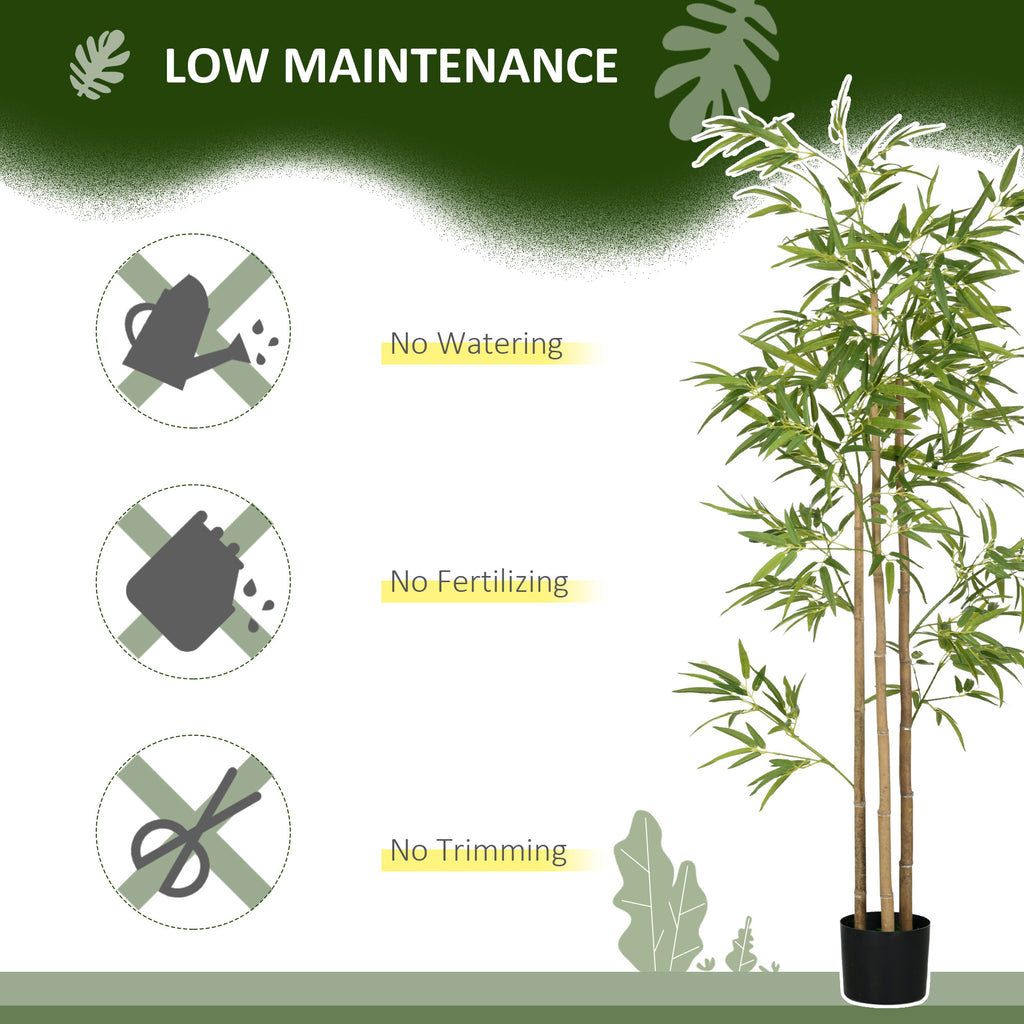 Set of 2 6ft Artificial Tree, Indoor Fake Bamboo with Pot, for Home Office Living Room Decor