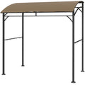 7' x 5' Garden Grill Canopy, BBQ Grill Gazebo Tent with Steel Frame and Hooks, Outdoor Sun Shade, Dark Coffee