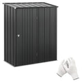 5' x 3' Outdoor Storage Shed, Steel Garden Shed with Single Lockable Door, Tool Storage Shed for Backyard, Black