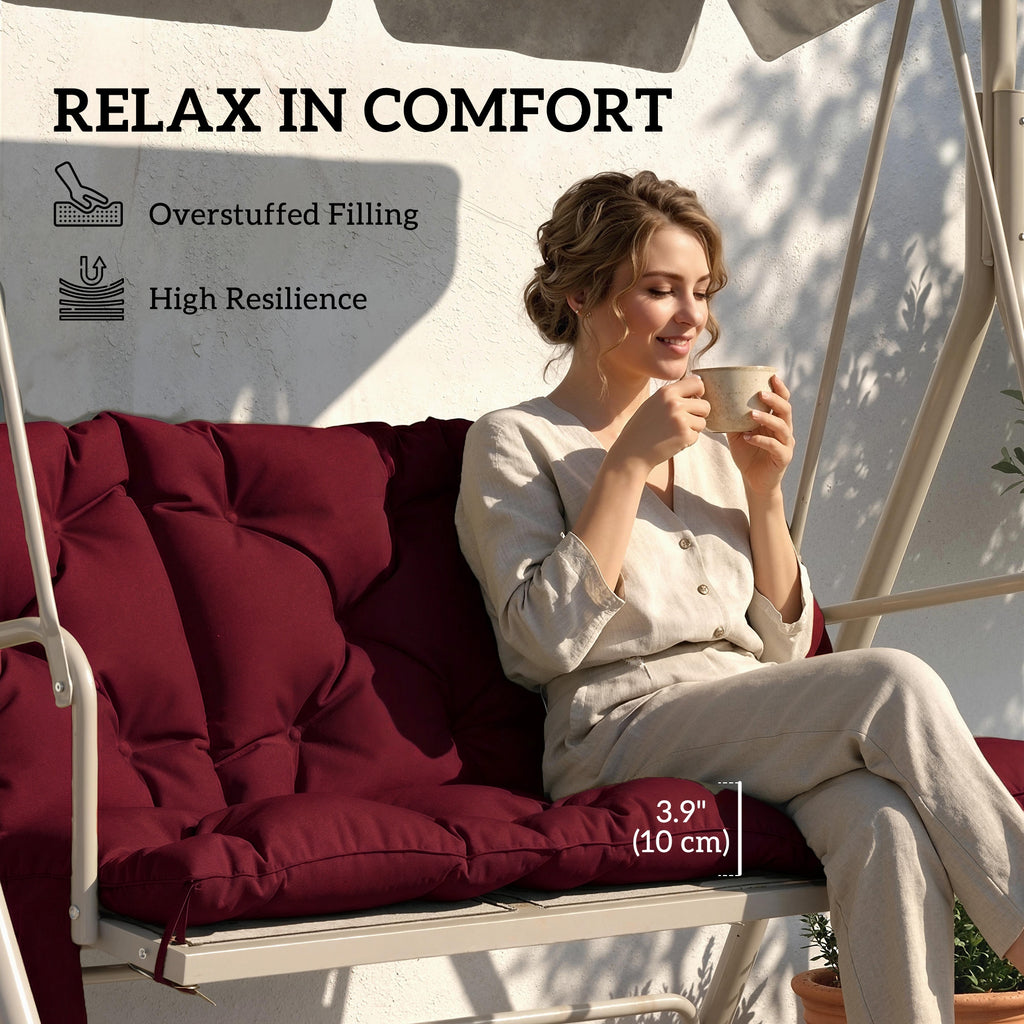 Bench Cushion Water-Repellent Outdoor Furniture Pad Seater Swing Chair 59.1" x 39.4" Wine Red