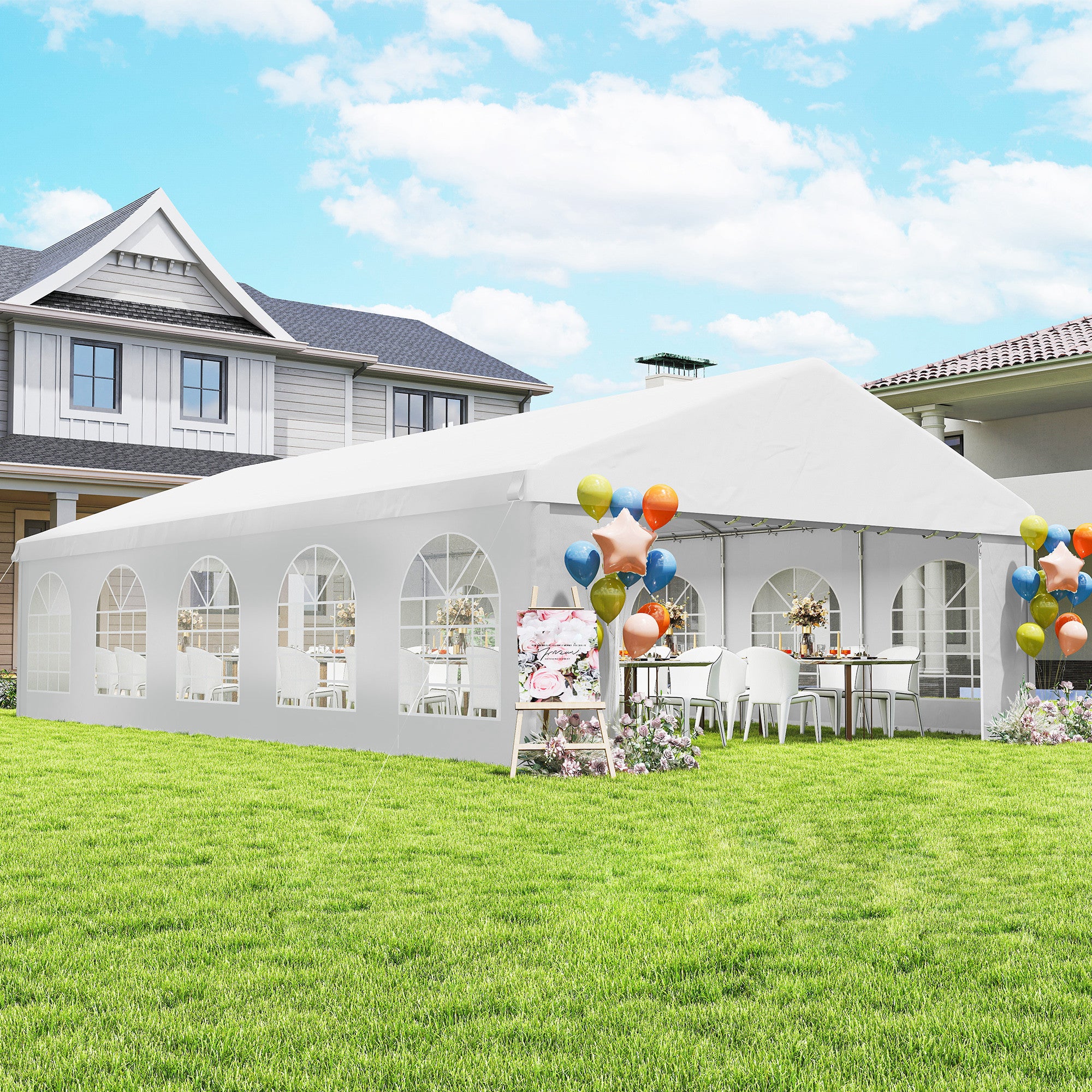 20'x33' Heavy Duty Large Party Tent & Carport with Removable Sidewalls, Portable Garage Canopy Tent, White