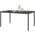 Outdoor Dining Table w/ Aluminium Frame, Garden Table, 57", Dark Grey