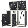 Double Garbage Bin Shed, Lockable Outdoor Storage Shed with Openable Lid, Galvanized Frame for Garden Patio, Dark Grey