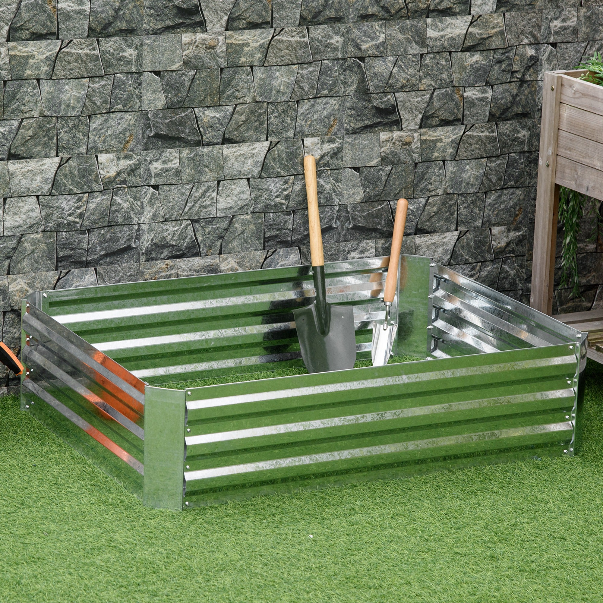 Galvanized Raised Garden Bed, 4' x 3' x 1' Outdoor Metal Planter Box, Raised Bed for Growing Flowers and Herbs