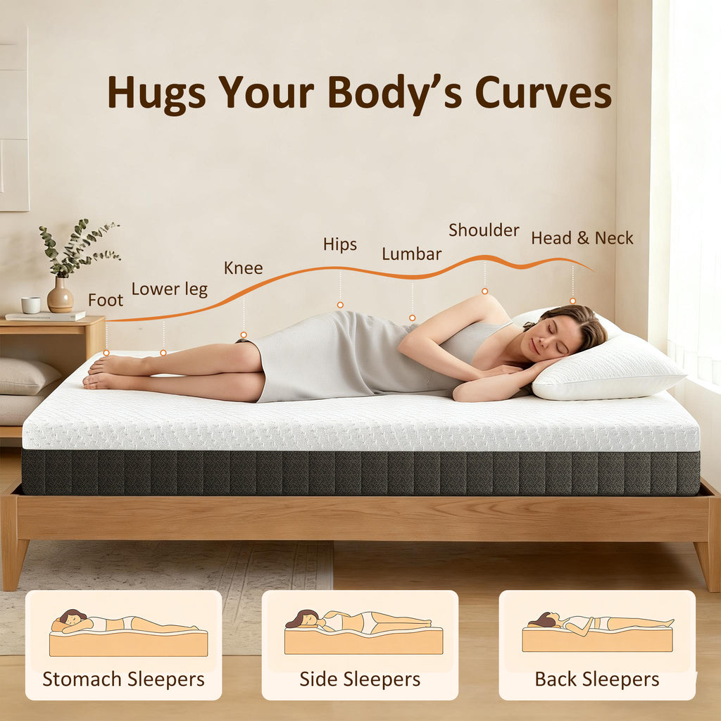 10 Inch Queen Mattress in a Box, Pressure Relief & Lumbar Support, CertiPUR-US Certified, Medium Firm