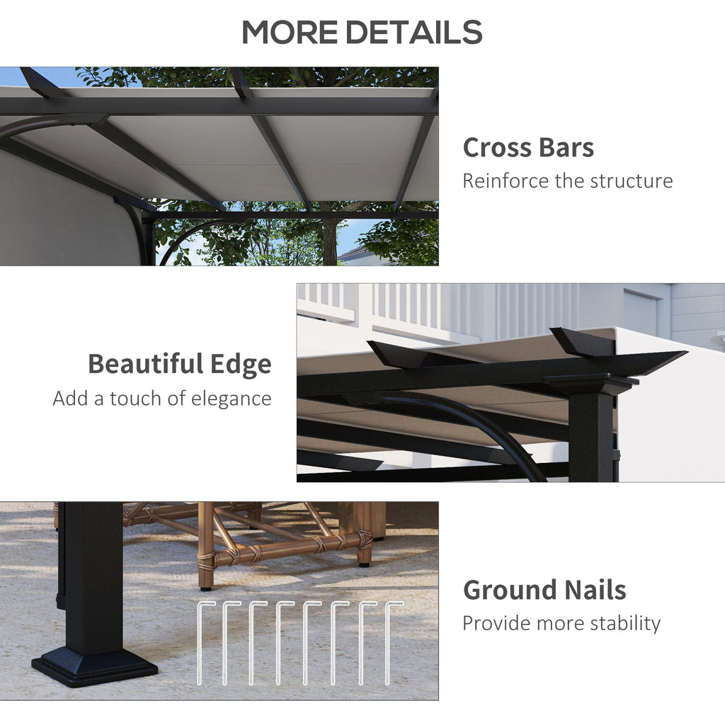 10' x 10' Outdoor Pergola Patio Gazebo Canopy Sun Shelter, Steel Frame, White