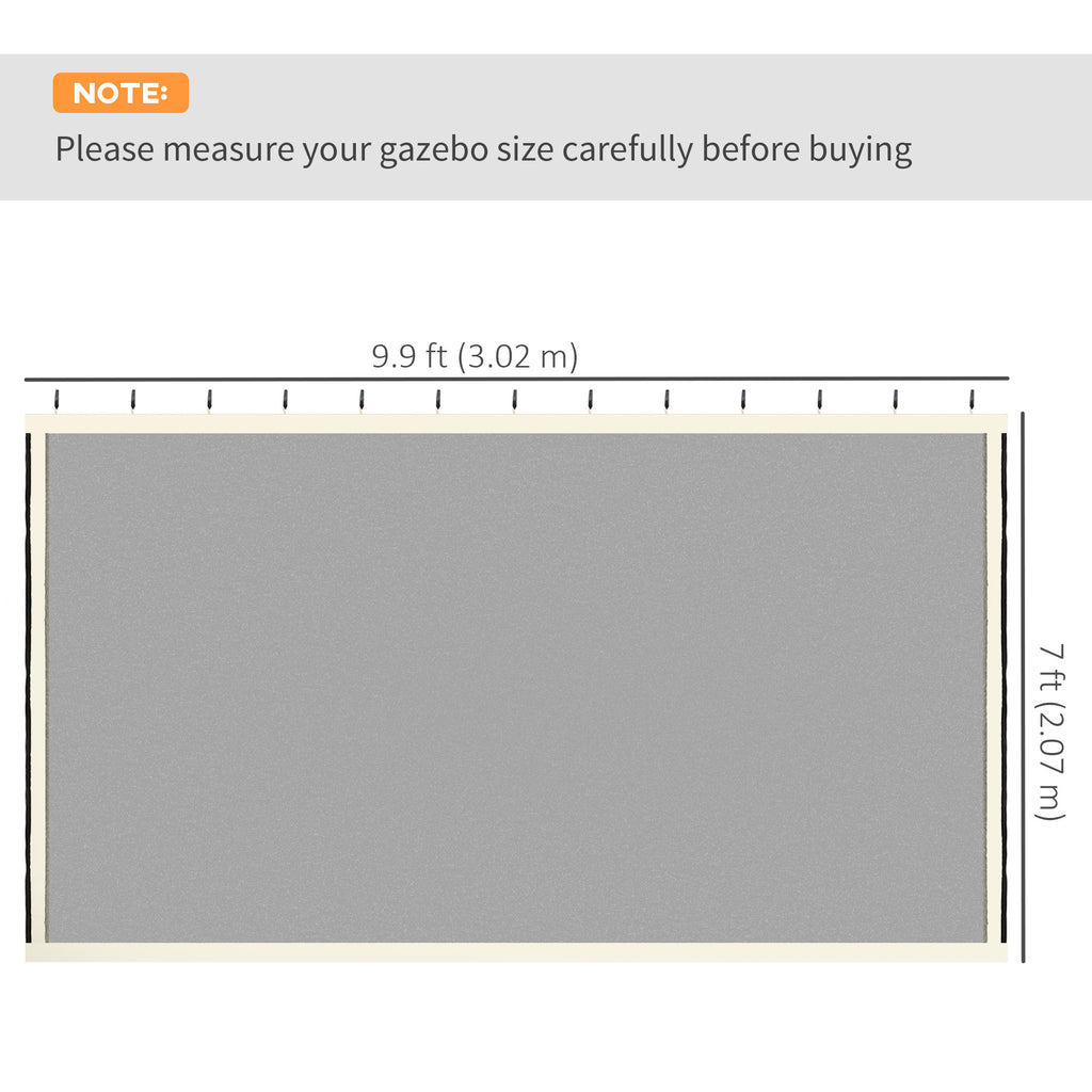 Replacement Mosquito Netting for Gazebo 10' x 10' Black Screen Walls for Canopy with Zippers for Parties and Outdoor Activities, Cream White