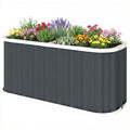 Galvanized Raised Garden Bed, Deep Root Planter Box, Outdoor Garden Bed with Plant Labels, 5' x 2' x 2', Dark Grey