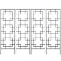 4 Pack Garden Trellis for Climbing Plants, Outdoor Metal Grid Panels for Roses, Vine Flower, Cucumber, Clematis, 72" Tall