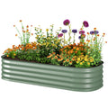 4.9 x 2 x 1ft Galvanized Raised Garden Bed Kit, Metal Planter Box with Safety Edging, Green