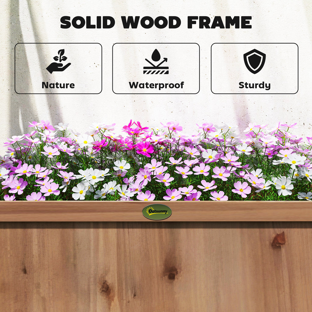 Raised Garden Bed with Arch Trellis, Freestanding Garden Planter Box, Outdoor Planter Container, Dark Brown Wood Effect