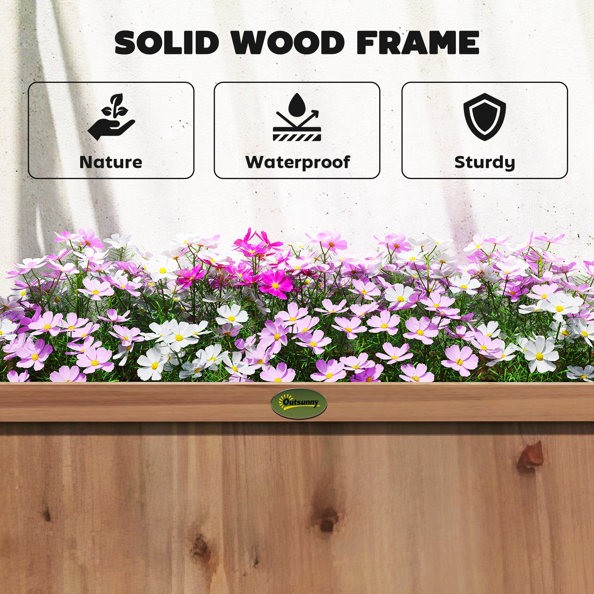 Raised Garden Bed with Arch Trellis, Freestanding Garden Planter Box, Outdoor Planter Container, Dark Brown Wood Effect