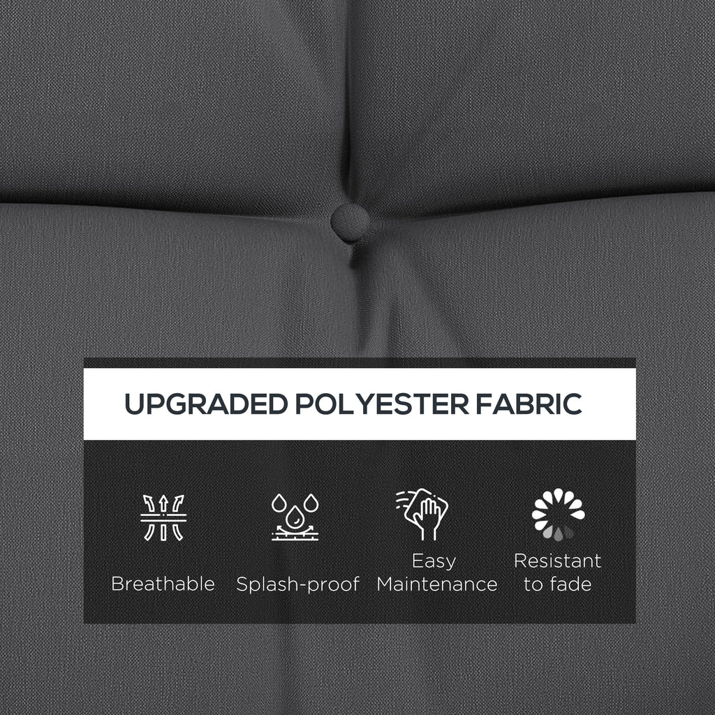 4-Piece Back and Seat Cushion Pillows Replacement and Pillows, Patio Chair Cushions Set with Ties, Grey