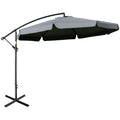 11FT Offset Hanging Patio Umbrella Cantilever Umbrella with Easy Tilt Adjustment, Cross Base and 8 Ribs for Backyard, Poolside, Lawn and Garden, Dark Grey