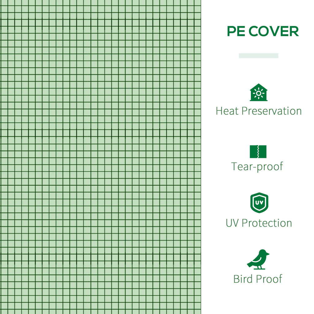 9.7' x 3.3' x 2.5' Mini Tunnel Greenhouse with PE Cover Garden Green Grow Shed with Steel Frame Zipped Doors, Dark Green