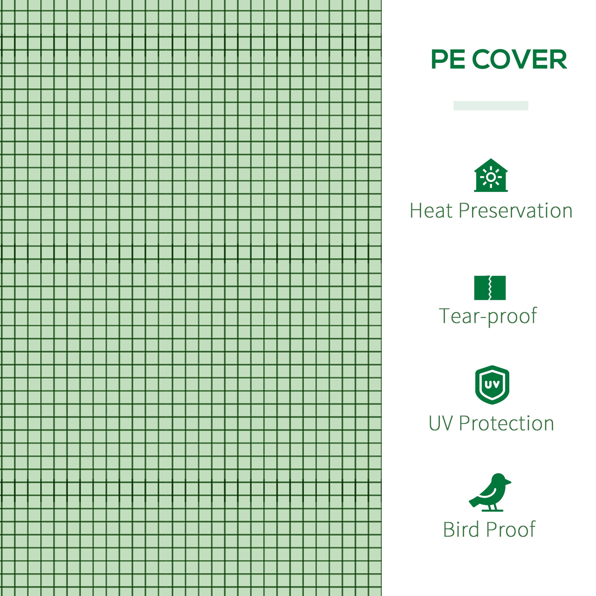 9.7' x 3.3' x 2.5' Mini Tunnel Greenhouse with PE Cover Garden Green Grow Shed with Steel Frame Zipped Doors, Dark Green