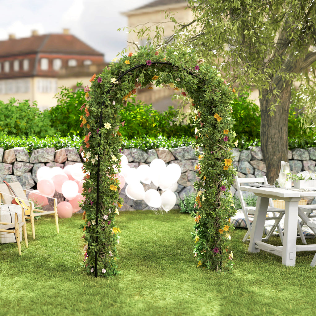 Steel Garden Arch, 7.5' Garden Arbor Trellis for Climbing Plants, Roses, Wedding Arch for Outdoor Bridal Party, Ceremony