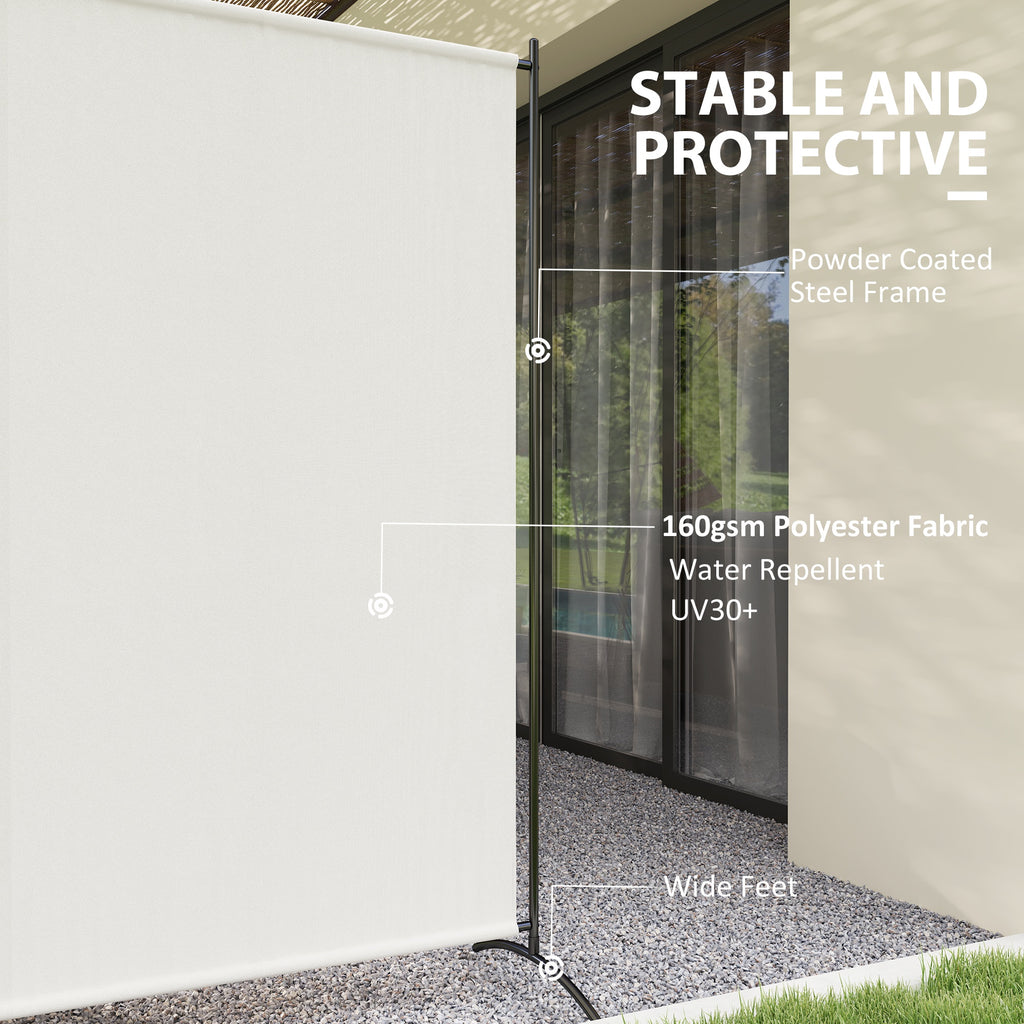 Single Panel Room Divider, UV30+ Privacy Screen, Indoor Outdoor Privacy Panel with Stable Base, Beige